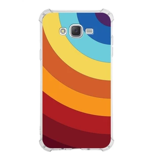Samsung Galaxy J7 Neo Köşe Korumalı Antişok Kapak Renk Cümbüşü Tasarımlı Silikon Kılıf
