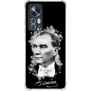 Xiaomi Mi 12 Uyumlu Köşe Korumalı Antişok Kapak Atatürk Tasarımlı Şeffaf Silikon Kılıf