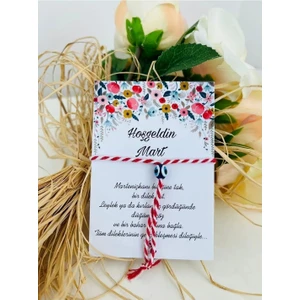 Emtory Home 5 Adet Bahar Çiçekli Kartlı Nazar Boncuklu Marteniçka Dilek Bilekliği Jelatinli Şans Bilekliği