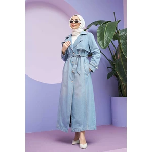 6458-ALLERLI Denim Trençkot Mavi