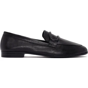 Kadın Siyah Deri Loafer
