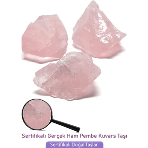 Tesbih Atölyesi Sertifikalı Ham Işlenmemiş Açık Pembe Kuvars Taşı Doğal Taş Kütle Parça