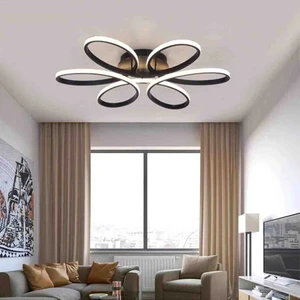 St Aydınlatma Luxor Oturma Odası,Salon,Yatak Odası İçin Siyah Kasa Beyaz LED Işıklı Plafonyer Avize 60 cm