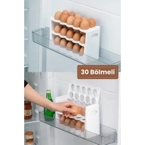 3 Katlı Yumurta Kabı Standı 30LU Yumurta Kutusu Buzdolabı Yumurtalık Rafı Düzenleyici Organizer