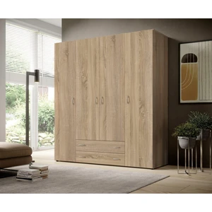 T Designo Ahter Giyinme Dolabı - Çok Amaçlı Dolap - Gardırop 160  cm -4 Kapaklı-2 Çekmeceli