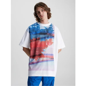 Calvin Klein Erkek Logolu Kısa Kollu Pamuklu Beyaz T-Shirt J30J322874-YAF