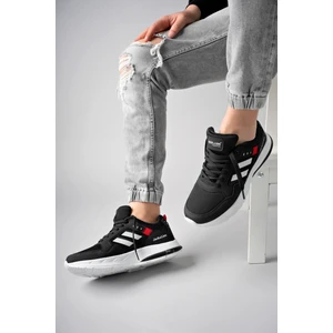 Pedro Triko Detaylı Rahat Siyah Beyaz Erkek Sneaker