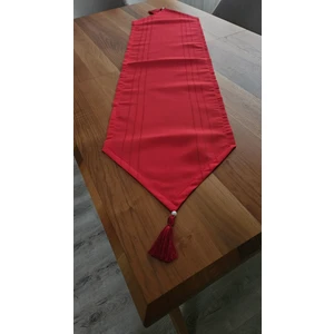 Zesa Home Colber Runner Çizgi Detaylı Püsküllü  - Kırmızı