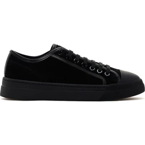 Erkek Siyah Bağcıklı Süet Deri Sneaker