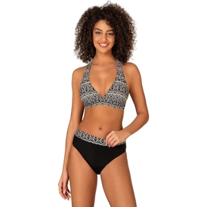 Kadın Desenli Boyundan Bağlamalı Bikini Takımı