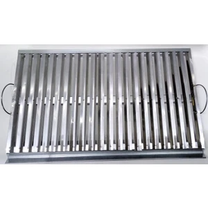 Paslanmaz Çelik Geniş Panelli Oluklu Köfte Izgarası Kömür Izgarası Paneli 55X35CM Mangal Üst Paneli