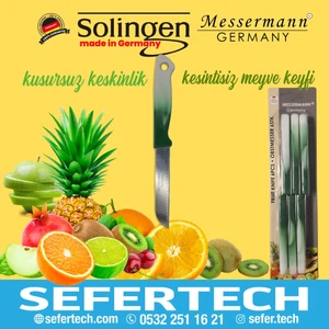 Messermann Germany Sefertech | Bıçak Seti - Solingen | 6'lı Tek Renk Takım Sebze Meyve Bıçağı