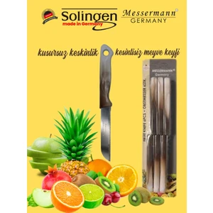 Messermann Germany Sefertech | Bıçak Seti - Solingen | 6'lı Tek Renk Takım Sebze Meyve Bıçağı