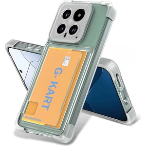 Xiaomi Mi 14 Kılıf Ultra Korumalı Kamera Korumalı Kart Koymalı Şeffaf G-Kart Silikon