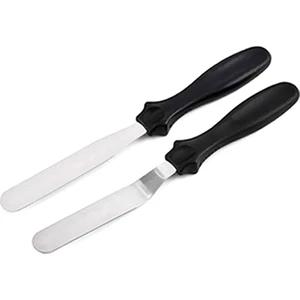 Neler Geldi Neler Paslanmaz Metal 2li Pasta Sıvama Bıçağı - Spatula Seti Kek Kazıyıcı Krema Yayma, Pasta Dekorasyonu