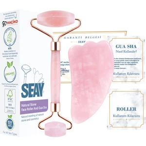 Pembe Kuvars Face Roller Ve Pembe Kuvars Tırtıklı Gua Sha Yüz Masaj Aleti Seti Sertifikalı
