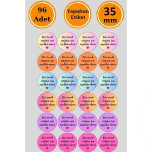 Emtory Home 96 Adet Bizi Tercih Ettiğiniz Için Teşekkür Ederiz Sticker - Paketleme Etiketi- Teşekkür Sticker -