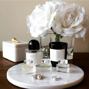 Başakmarble Doğal Mermer Yuvarlak Supla 30 cm Kalınlık 2 cm Şık Sunumluk