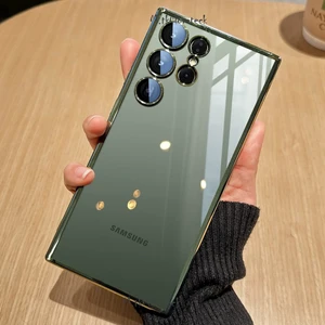 M.tk moveteck Samsung Galaxy S24 Ultra Kılıf Tam Kamera Korumalı Metalik Parlak Renkli Kenar Yumuşak Silikon Ince