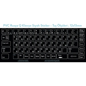 Rusça Q Klavye Sticker, Notebook ve Pc Uyumlu