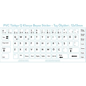 Dijitalist Baskı Dijital Baskı Türkçe Q Klavye Sticker, Notebook ve Pc Uyumlu