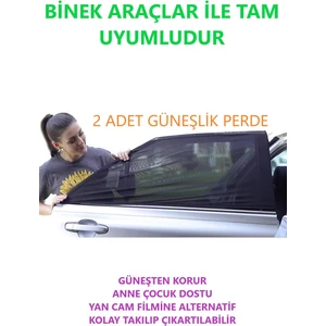 Ankaflex 2 Adet Araba Yan Cam Güneşlik Perde Araç Arka Yan Cam Perdesi