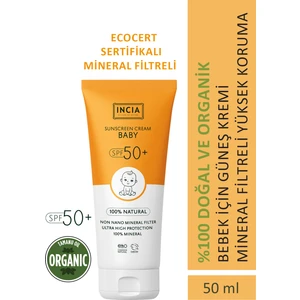 %100 Doğal Bebek Güneş Kremi Leke Karşıtı Mineral Filtreli Yüksek Koruma SPF50 UVA UVB 50 ml