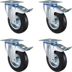 Kauçuk Dolgu Lastik Sanayi Tekeri 4'lü Frenli Tekerlek - 80 mm Çap