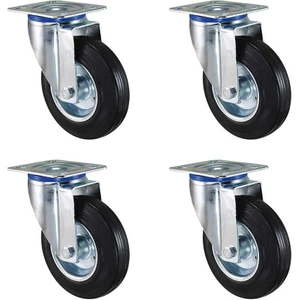 Kauçuk Dolgu Lastik Sanayi Tekeri 4'lü Döner Tekerlek - 125 mm Çap