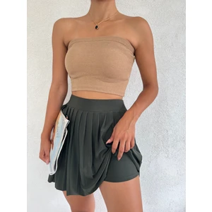 Kadın Pileli Tenis Eteği Içten Taytlı