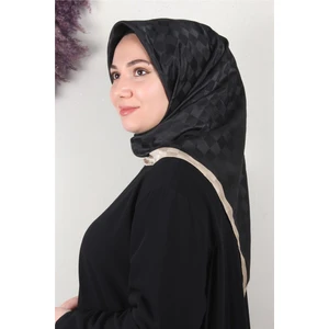 Fashion Monogram Eşarp 8090-9 Siyah