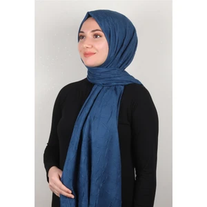 Bambu Kraşlı Şal 2724-98 Açık Lacivert