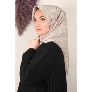 Fashion Monogram Eşarp 8090-3 Bej