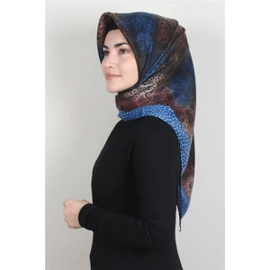 Kışlık Yün Eşarp 1153-6 Mavi