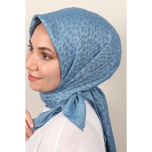 Modakaşmir Ipeksi Jakar Eşarp 5356-8 Mavi