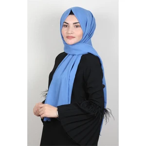 Pamuklu Düz Şal 2803-20 Açık Mavi