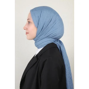 Bambu Kraşlı Şal 2724-23 Indigo