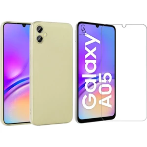 Samsung Galaxy A05 ile Uyumlu Kılıf Soft Yumuşak Telefon Kılıfı ve Temperli Cam Ekran Koruyucu