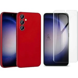 Samsung Galaxy S24 ile Uyumlu Kılıf Soft Yumuşak Telefon Kılıfı ve Temperli Cam Ekran Koruyucu