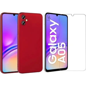 Samsung Galaxy A05 ile Uyumlu Kılıf Soft Yumuşak Telefon Kılıfı ve Temperli Cam Ekran Koruyucu