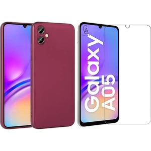 Samsung Galaxy A05 ile Uyumlu Kılıf Soft Yumuşak Telefon Kılıfı ve Temperli Cam Ekran Koruyucu