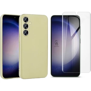 Samsung Galaxy S24 ile Uyumlu Kılıf Soft Yumuşak Telefon Kılıfı ve Temperli Cam Ekran Koruyucu