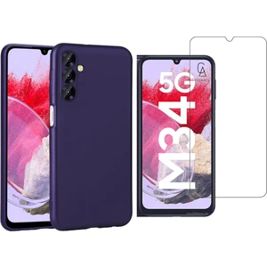Samsung Galaxy M34 5g ile Uyumlu Kılıf Soft Yumuşak Telefon Kılıfı ve Temperli Cam Ekran Koruyucu