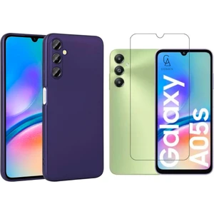 Samsung Galaxy A05S ile Uyumlu Kılıf Soft Yumuşak Telefon Kılıfı ve Temperli Cam Ekran Koruyucu