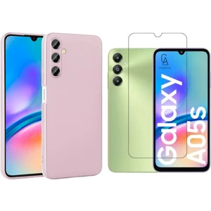 Samsung Galaxy A05S ile Uyumlu Kılıf Soft Yumuşak Telefon Kılıfı ve Temperli Cam Ekran Koruyucu