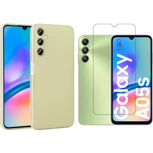 Samsung Galaxy A05S ile Uyumlu Kılıf Soft Yumuşak Telefon Kılıfı ve Temperli Cam Ekran Koruyucu