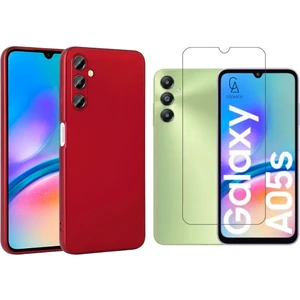 Samsung Galaxy A05S ile Uyumlu Kılıf Soft Yumuşak Telefon Kılıfı ve Temperli Cam Ekran Koruyucu