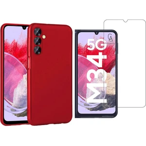 Samsung Galaxy M34 5g ile Uyumlu Kılıf Soft Yumuşak Telefon Kılıfı ve Temperli Cam Ekran Koruyucu