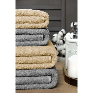 Mira Home 4 Lü Banyo Havlusu Takımı Soft Büyük Havlulu Pamuklu Havlu Seti 90X150 cm Gri