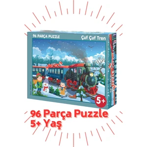 96 Parça, 4 Yaş Puzzle "çufçuf Tren" Puzzle Ebat 34X48CM BON8194